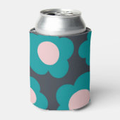 Blauw Roze Bloemen Elegant Tropisch Bloemen Sleeve Blikjeskoeler (Blikje Voorkant)