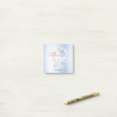 Blauw Roze Bloemen Post het Notities Post-it® Notes (Op bureau)