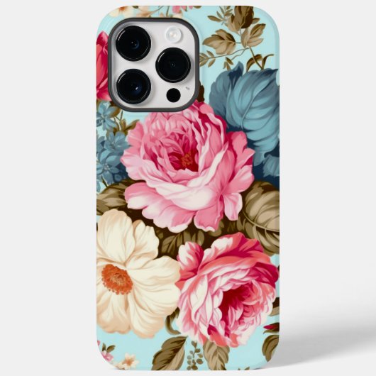  Blauw Roze Bloementuin Case-Mate iPhone Case (Achterkant)