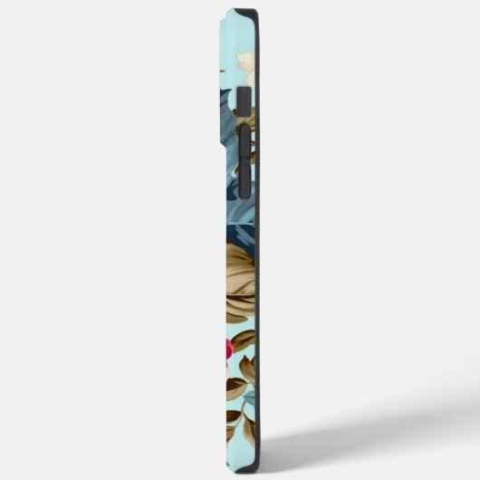 Blauw Roze Bloementuin Case-Mate iPhone Case (Achterkant / Links)