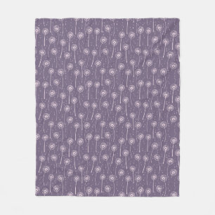 Blauw roze boheemse paardenbloemen patroon fleece deken