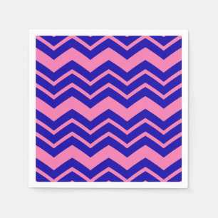 Blauw Roze Chevron Zigzag Ontwerp Servet