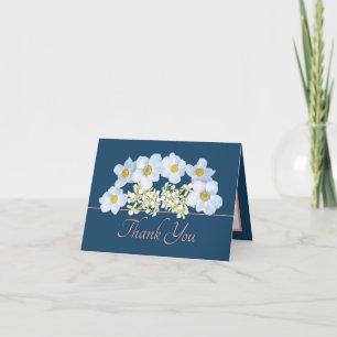 Blauw roze chique anemoon orchidee boeket dank u kaart