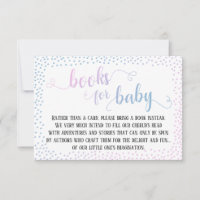 Blauw Roze Confetti Baby Boek Verzoek Insteekkaart