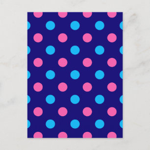 Blauw Roze Cyaan Stippenpatroon Briefkaart