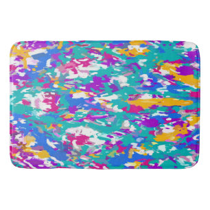 Blauw, roze en geel badmat