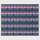 Blauw Roze En Geel Cadeaupapier (Vlak)