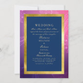 Blauw, roze en goudbruin Indische stijl Kaart (Voorkant)