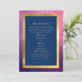 Blauw, roze en goudbruin Indische stijl Kaart (Staand voorkant)