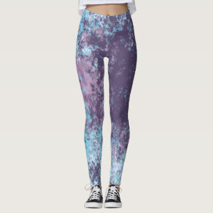 Blauw roze en Paars abstract Leggings