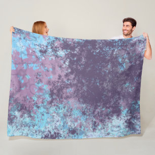 Blauw, Roze en Paarse Marmer Abstract Fleece Deken
