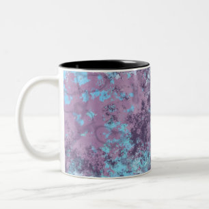 Blauw, Roze en Paarse Marmer Abstract Tweekleurige Koffiemok