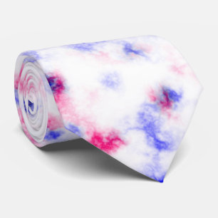Blauw roze en wit marmer Patroon Stropdas
