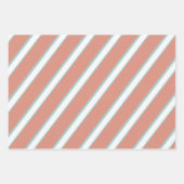 Blauw, roze en wit streepjespatroon inpakpapier vel (Voorkant 2)