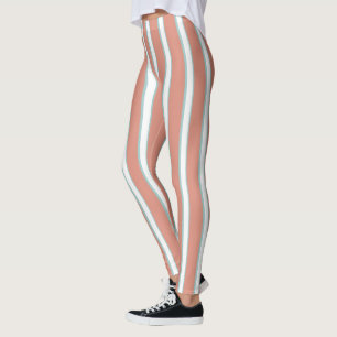Blauw, roze en wit streepjespatroon leggings