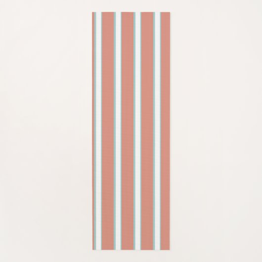 Blauw, roze en wit streepjespatroon yogamat (Voorkant)