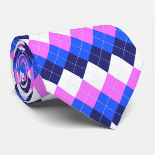 Blauw, roze en witte stijl stropdas
