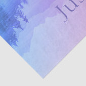 Blauw roze gebergte bos landschap enkel Breaand Tissuepapier (Detail)