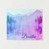 Blauw roze gebergte bos landschap enkel Breaand Wandkleed (Voorkant (horizontaal))