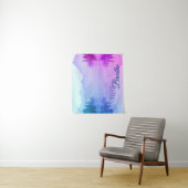 Blauw roze gebergte bos landschap enkel Breaand Wandkleed (In situ)