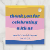 Blauw Roze Geel Aangepast Vrijgezellenfeest Dank u Bedankjes Labels (Achterkant)