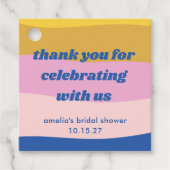 Blauw Roze Geel Aangepast Vrijgezellenfeest Dank u Bedankjes Labels (Voorkant)
