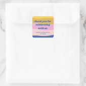 Blauw Roze Geel Aangepaste Bruidsdouche Dank Je Vierkante Sticker (Tas)
