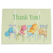 Blauw, Roze, Geel en Bruin Beren spelen Groot Cadeauzakje (Voorkant)