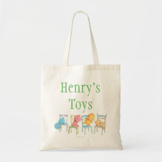 Blauw, Roze, Geel en Bruin Beren spelen Tote Bag