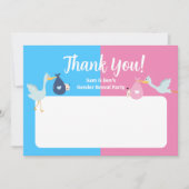 Blauw Roze Geslacht Onthullen Partij Bedankkaart (Voorkant)