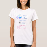 Blauw roze glitter clean mop naam adres toevoegen