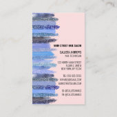 Blauw Roze Glitter Nagellak Nageltechnicus Visitekaartje (Achterkant)
