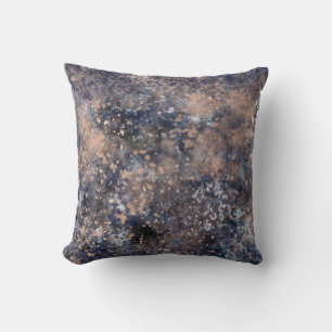 Blauw & roze gouden verfspatten abstracte glamour kussen