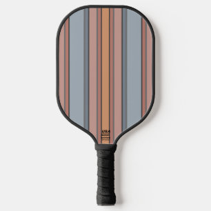 Blauw Roze Grijs Kleurenblok Verticale Strepen Pickleball Paddle