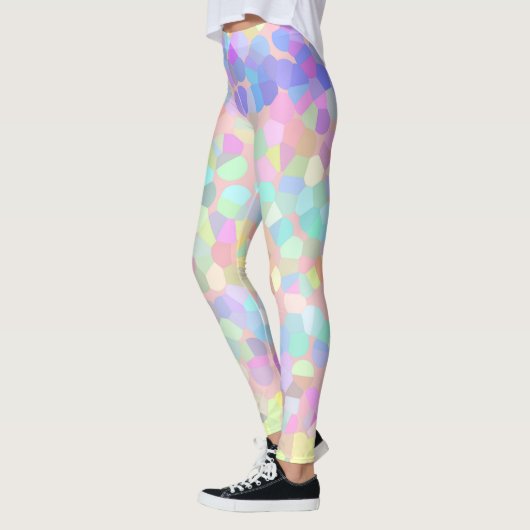 Blauw-roze groen pastel Abstract Leggings (Links)