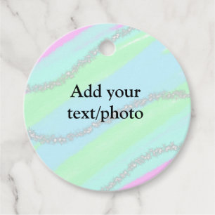 Blauw roze groene glitter sparkle pastel voeg naam bedankjes labels
