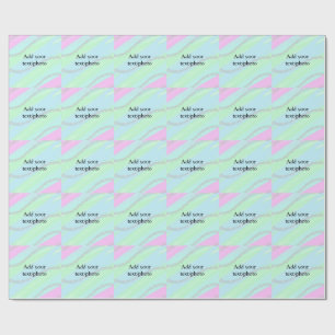 Blauw roze groene glitter sparkle pastel voeg naam cadeaupapier