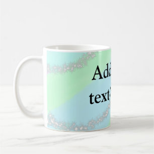 Blauw roze groene glitter sparkle pastel voeg naam koffiemok