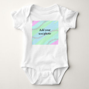 Blauw roze groene glitter sparkle pastel voeg naam romper