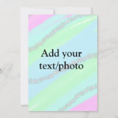 Blauw roze groene glitters glans pastel voeg naam kaart (Achterkant)