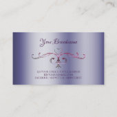 Blauw roze  hoek rand sierlijke Initialen Visitekaartje (Achterkant)