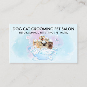 Blauw Roze Katten Honden Douche Huisdierverzorger Visitekaartje