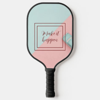 Blauw roze laat het gebeuren pickleball paddle