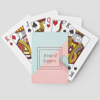 Blauw roze laat het gebeuren pokerkaarten