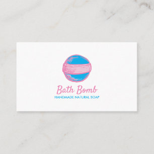 Blauw Roze Natuurlijke Zeep Logo Spa Badbom Visitekaartje