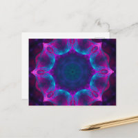 Blauw & Roze Neon Donkere Kaleidoscoop Gradiënt