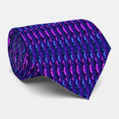 Blauw roze neonkleuren Ontwerp Moderne Stropdas (Opgerold)