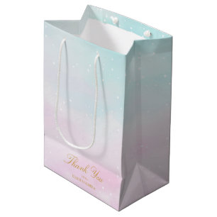 Blauw Roze Ombre Geslacht Onthulling Baby Shower B Medium Cadeauzakje