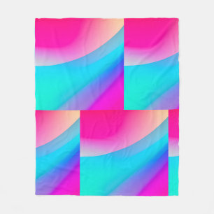Blauw roze ombre waterverf abstract pastel fleece deken