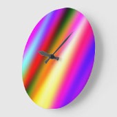 Blauw roze ombre waterverf abstract pastel regenbo grote klok (Hoek)